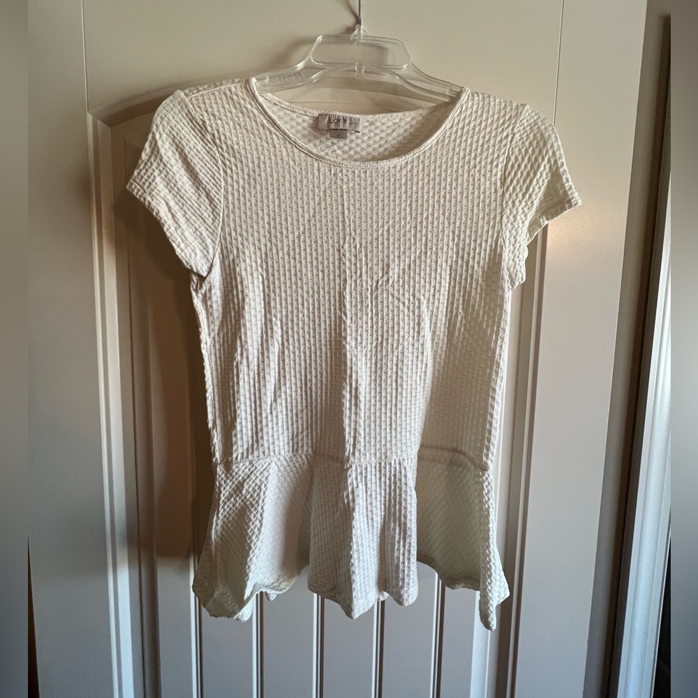 Ann Taylor Loft short sleeve peplum top